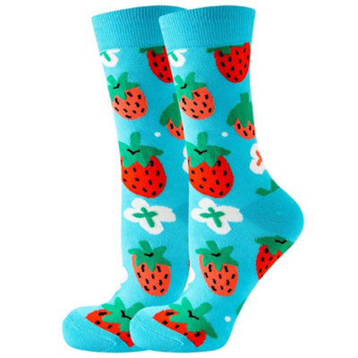Noxxiez Soxxiez Unisex Adult SocksBlue Strawberry from B&Q