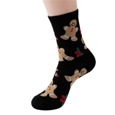 B&Q -  Soxxiez Xmas Unisex Adult SocksBlack Gingerbread Man