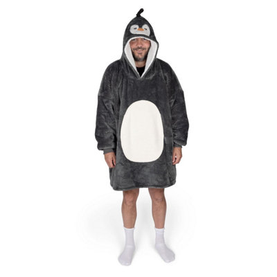 Noxxiez Sherpa Fleece Cuddle Oversized HoodiePenguin from B&Q
