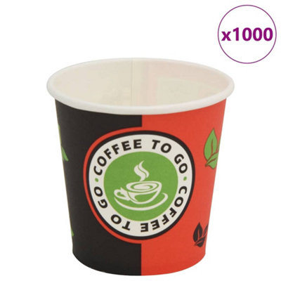 Walplus 1000 Pcs Disposable Coffee Cups Paper 120 Ml (4 Oz) from B&Q