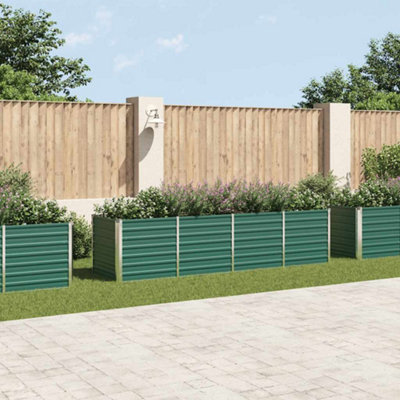 B&Q -  Garden Raised Bed Galvanised Steel 320X80X77 Cm Green