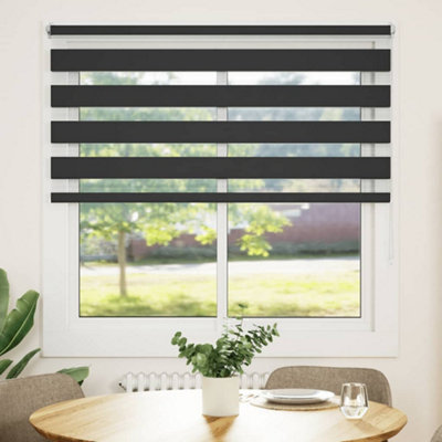 Walplus Black Zebra Blind 120 X 175 CmLight Filtering Roller Blind With Hardware from B&Q