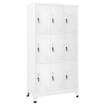Vidaxl Locker Cabinet With 9 Compartments Steel 90X45X180 Cm Grey from B&Q