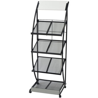 B&Q -  Magazine Rack 47X40X134 Cm Black And White A4