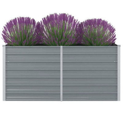B&Q -  Raised Garden Bed 160X80X77 Cm Galvanised Steel Grey
