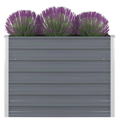 B&Q -  Raised Garden Bed 100X100X77 Cm Galvanised Steel Grey