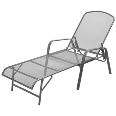 B&Q -  Sun Lounger Steel Anthracite