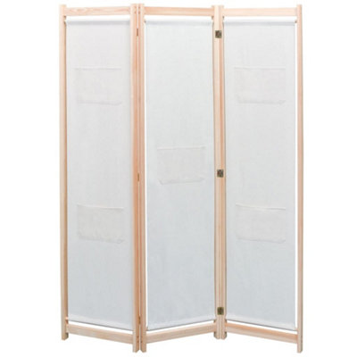Vidaxl 3-Panel Room Divider Cream 120X170X4 Cm Fabric Room Dividers from B&Q