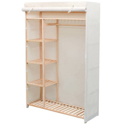 Vidaxl Wardrobe Fabric And Pinewood 110X40X170 Cm Wardrobes from B&Q