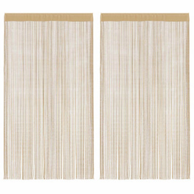 Vidaxl String Curtains 2 Pcs 140X250 Cm Beige from B&Q