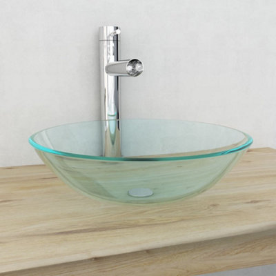 Vidaxl Basin Tempered Glass 42 Cm Transparent from B&Q