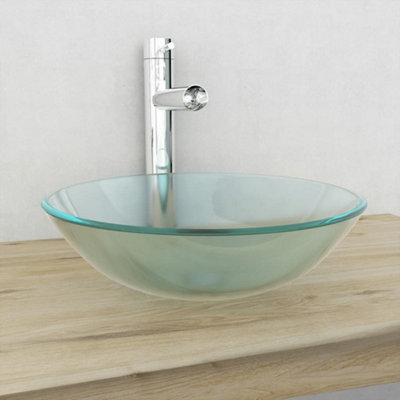 Vidaxl Basin Tempered Glass 42 Cm Frosted from B&Q