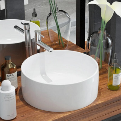 Vidaxl Basin Round Ceramic White 40X15 Cm from B&Q
