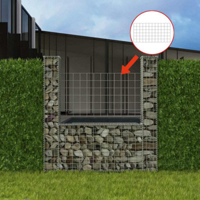 B&Q -  Gabion Basket U-Shape Galvanised Steel 160X20X150 Cm