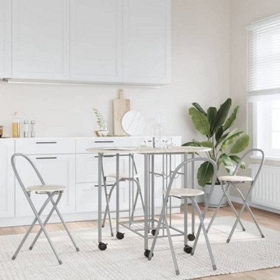 Vidaxl Five Piece Folding Dining Set Mdf