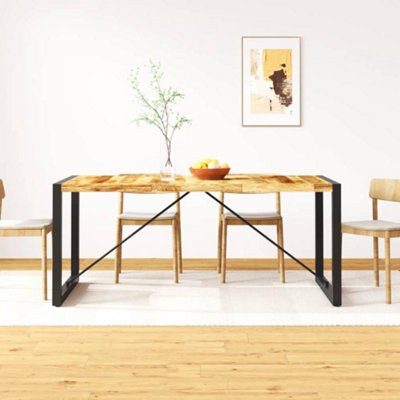 B&Q -  Dining Table Solid Rough Mango Wood 180 Cm