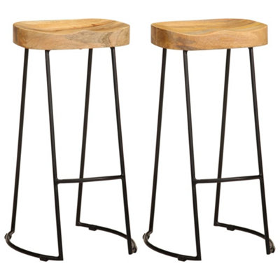 Vidaxl Bar Stools 2 Pcs Solid Mango Wood Gavin Bar Stools from B&Q