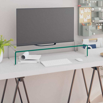 Vidaxl Tv Stand/Monitor Riser Glass Clear 80X30x13 Cm