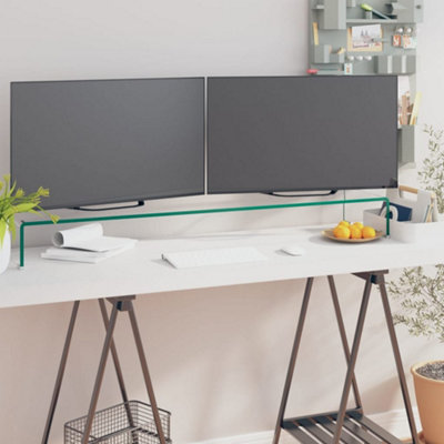 B&Q -  Tv Stand/monitor Riser Glass Clear 120X30X13 Cm
