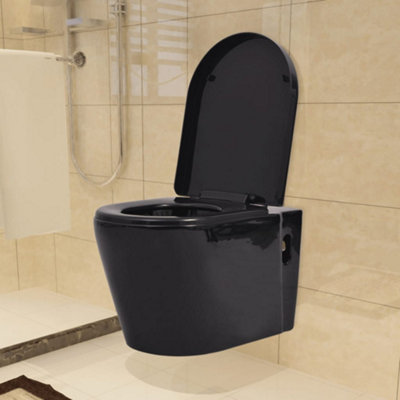 B&Q -  Wall Hung Toilet Ceramic Black