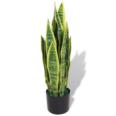 B&Q -  Artificial Sansevieria Plant With Pot 65 Cm Green