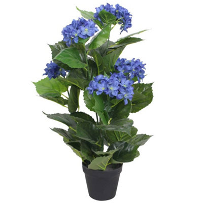 Vidaxl Artificial Hydrangea Plant With Pot 60 Cm Blue from B&Q