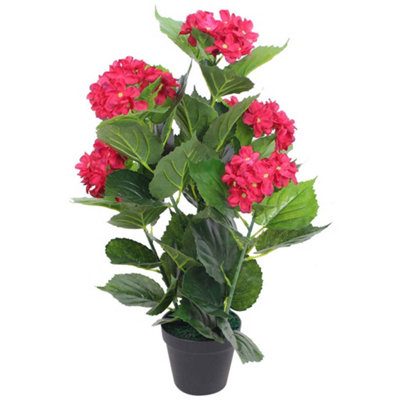 Vidaxl Artificial Hydrangea Plant With Pot 60 Cm Red from B&Q