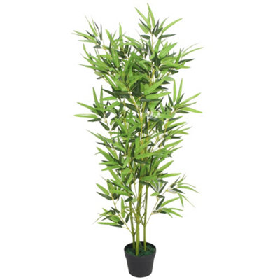 B&Q -  Artificial Bamboo Plant With Pot 120 Cm Green