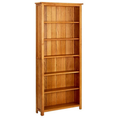 Vidaxl 6-Tier Bookcase 80X22.5x180 Cm Solid Oak Wood Bookcases