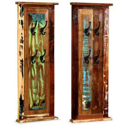 B&Q -  Coat Racks 2 Pcs Solid Reclaimed Wood 38X100 Cm