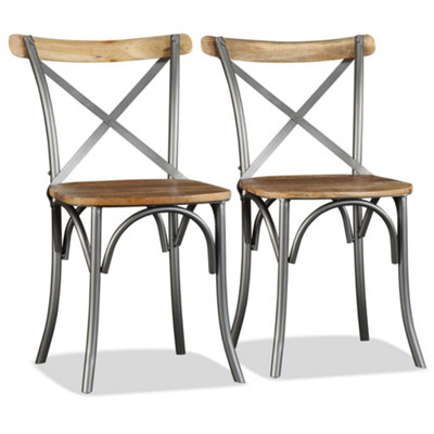 B&Q -  Dining Chairs 2 Pcs Solid Mango Wood Dining Chairs