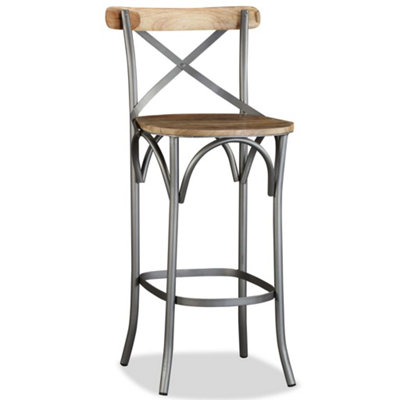 B&Q -  Bar Stool Solid Mango Wood Bar Stools