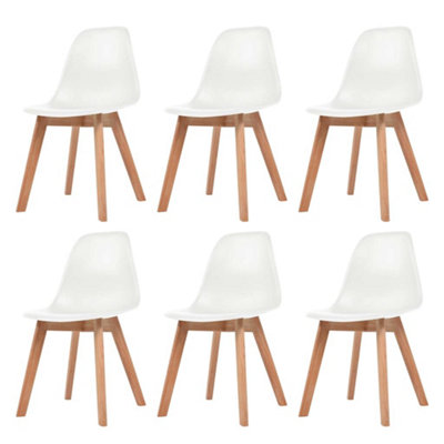 B&Q -  Dining Chairs 6 Pcs White Plastic Dining Chairs