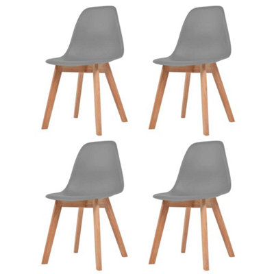 B&Q -  Dining Chairs 4 Pcs Grey Plastic Dining Chairs