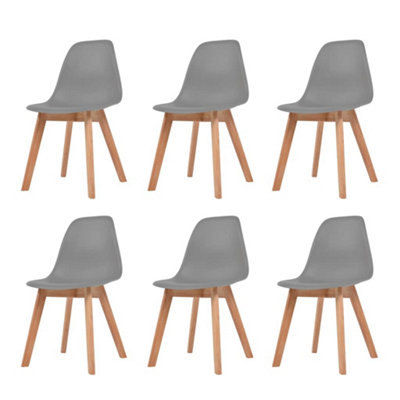 B&Q -  Dining Chairs 6 Pcs Grey Plastic Dining Chairs