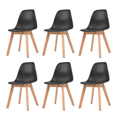 B&Q -  Dining Chairs 6 Pcs Black Plastic Dining Chairs