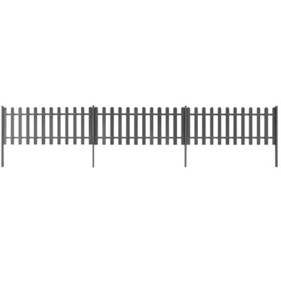 Vidaxl Picket Fence With Posts 3 Pcs Wpc 600X60 Cm from B&Q