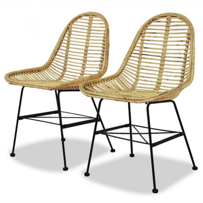 Vidaxl Dining Chairs 2 Pcs Natural Rattan Dining Chairs from B&Q