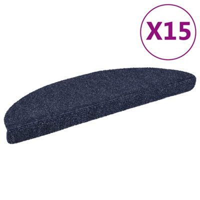 Vidaxl Stair Mats Self-Adhesive 15 Pcs 56X17X3 Cm Blue Half Round from B&Q