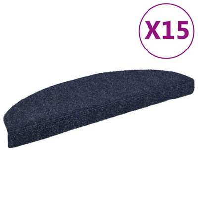 Vidaxl Stair Mats Self-Adhesive 15 Pcs 65X21X4 Cm Blue Half Round Large from B&Q