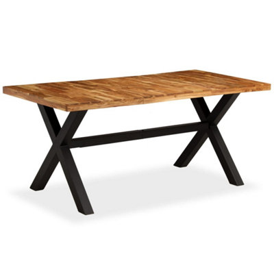 B&Q -  Dining Table Solid Acacia And Mango Wood 180X90X76 Cm