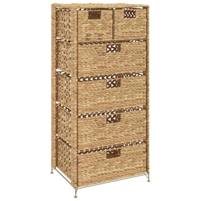Vidaxl Storage Unit With 6 Baskets 47X37x100cm Water Hyacinth Drawer Cabinet - Image 3