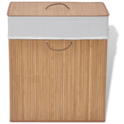 Vidaxl Bamboo Laundry Bin Rectangular Natural from B&Q