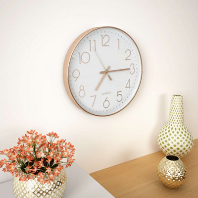 Vidaxl Wall Clock 30 Cm Rose Gold from B&Q