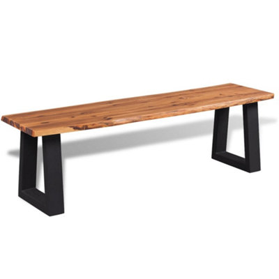 B&Q -  Bench Solid Acacia Wood 145 Cm Benches