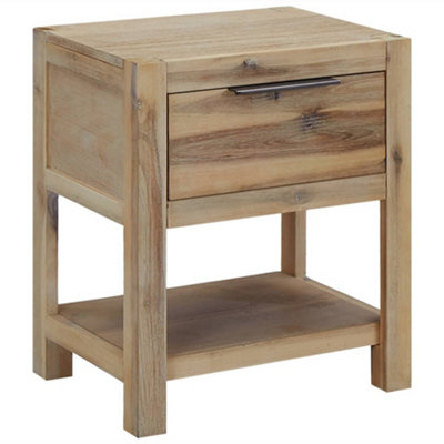 Vidaxl Nightstand With Drawer 40X30X48 Cm Solid Acacia Wood from B&Q