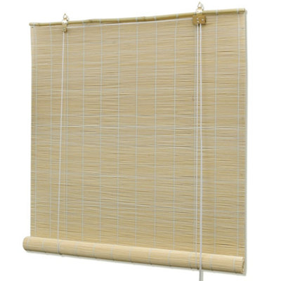 Vidaxl Roller Blind Bamboo 80X220 Cm Natural from B&Q