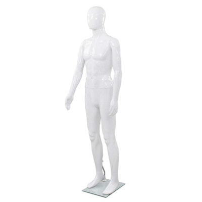 Vidaxl Full Body Male Mannequin With Glass Base Glossy White 185 Cm Male Mannequins from B&Q
