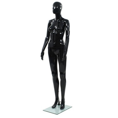 Vidaxl Full Body Female Mannequin With Glass Base Glossy Black 175 Cm from B&Q