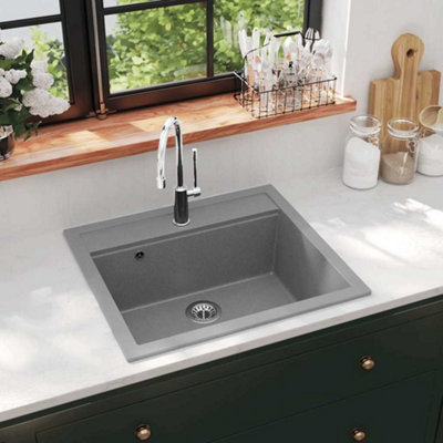 B&Q -  Granite Kitchen Sink Single Basin Grey